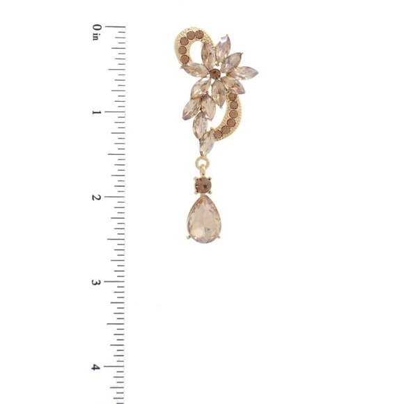 Flower Rhinestone Dangle Earring - Picture 5 of 5